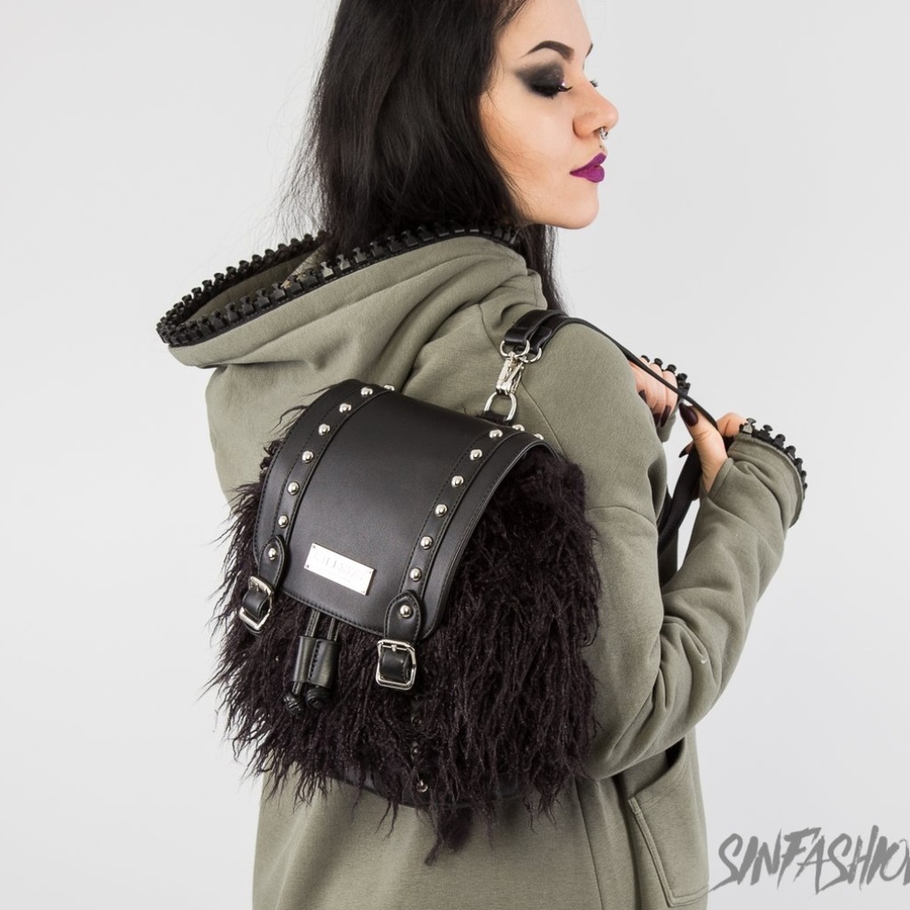 NWT Killstar fuzzy Mini Backpack